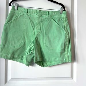 Spanx green shorts. New last year. Worn only a few times. Stretch fabric